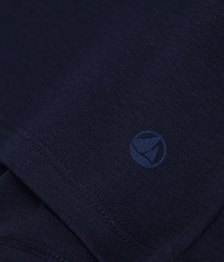 Women's iconic plain short-sleeved rib knit T-shirt SMOKING blue