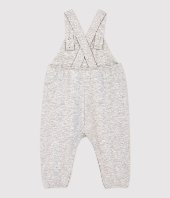 Babies' Fleece Dungarees BELUGA CHINE grey