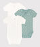 PACK OF 3 BABIES' SHORT-SLEEVED COTTON BODYSUITS variante 1