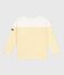 Children's long-sleeved cotton Breton T-shirt MARSHMALLOW white/ORGE