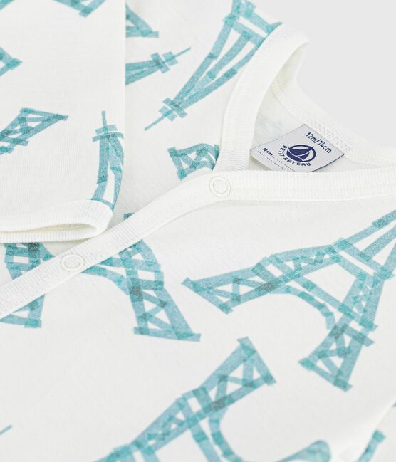 Babies' Eiffel Tower print footless cotton pyjama suit MARSHMALLOW /MIMI