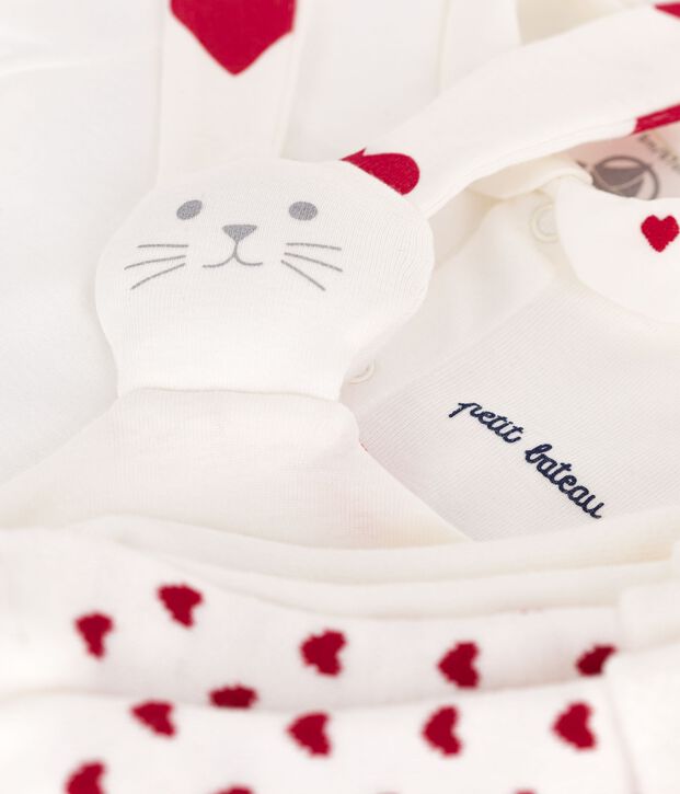 Newborn babies' cotton body, comforter and socks set multicolor