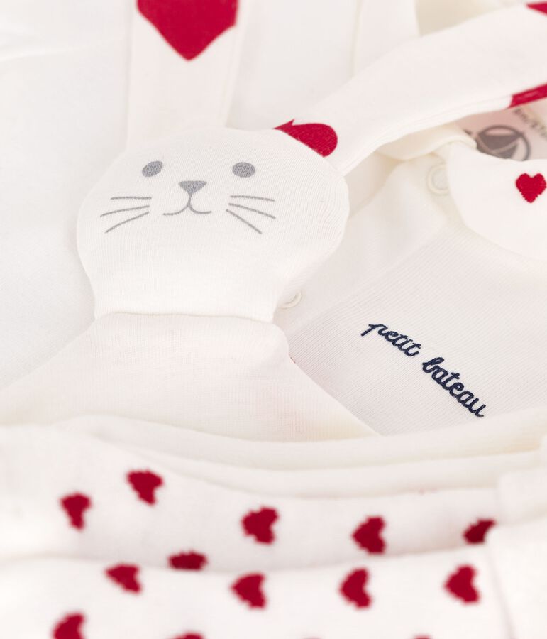 Newborn babies' cotton body, comforter and socks set multicolor