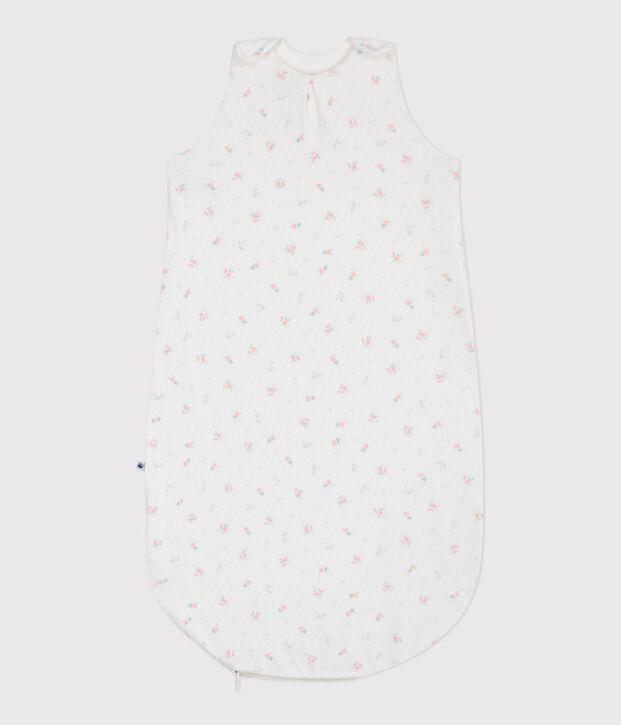 Babies' 0.5 TOG floral cotton sleeping bag white/multicolor