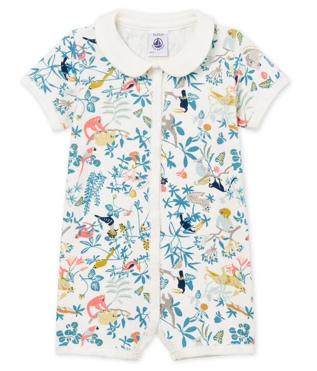 Baby Girls' cotton shortie white/multicolor