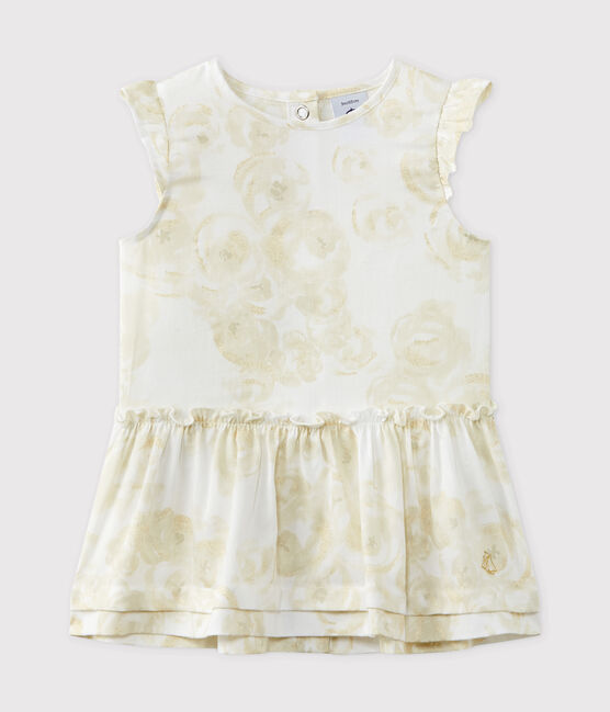 Baby girl's print satin dress MARSHMALLOW white/MULTICO white