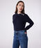 Women's plain cotton sailor-style jumper SMOKING blue