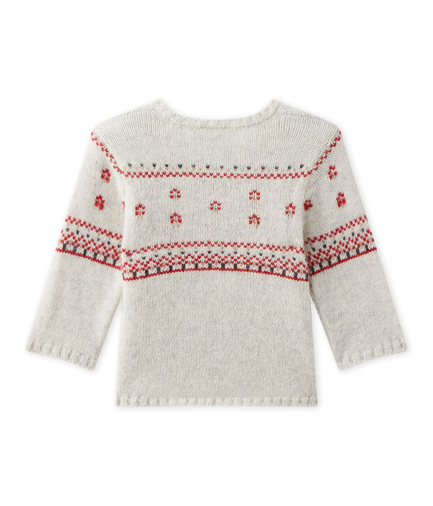 Baby's unisex knitted cardigan beige
