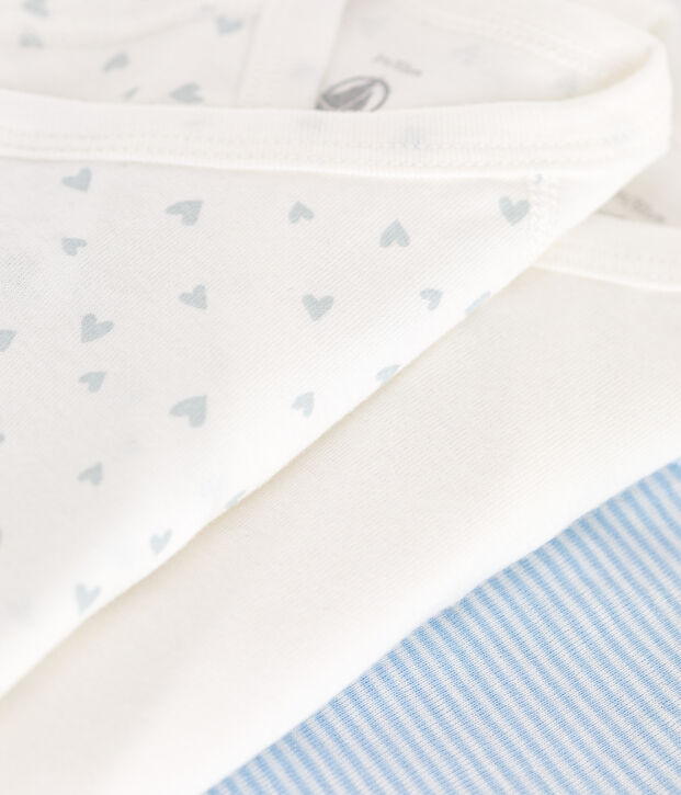 Babies' short-sleeved printed cotton wrapover bodysuits - 3-Pack multicolor