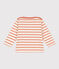 Babies' Thick Jersey Breton Top AVALANCHE pink/SIENNA white