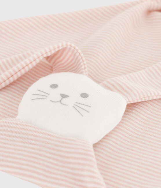COTTON PINSTRIPED COMFORTER SALINE /MARSHMALLOW