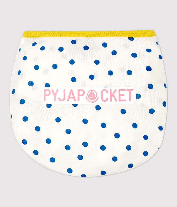 Girls' Blue Spotted Cotton Short Pyjamas white/blue