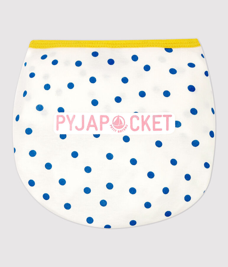 Girls' Blue Spotted Cotton Short Pyjamas white/blue