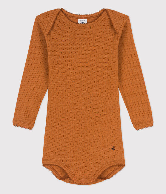 Babies' Long-Sleeved Openwork Bodysuit ECUREUIL brown