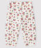 Baby girl's tubular knit trousers MARSHMALLOW white/MULTICO white