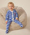Babies' velour Christmas pyjamas CALVIN blue/MARSHMALLOW
