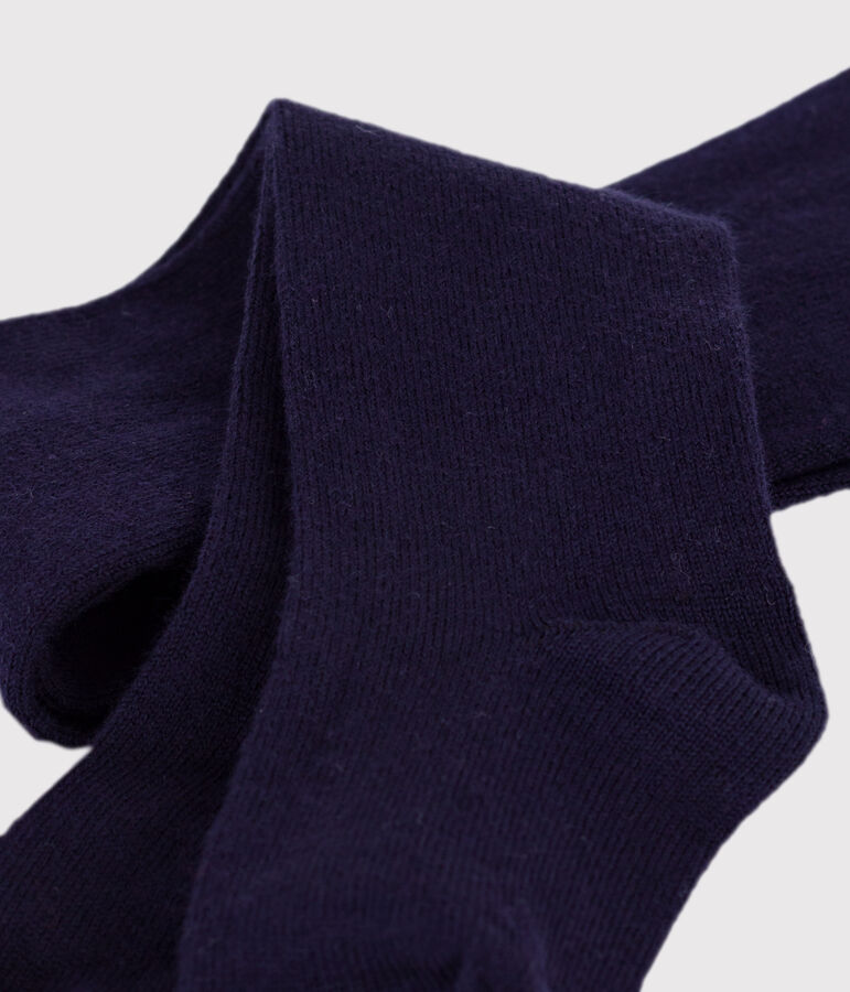 Plain cotton tights for babies blue