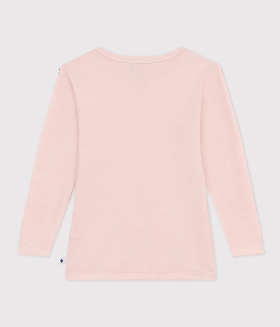 Children's Unisex Long-Sleeved Wool and Cotton T-Shirt SALINE pink