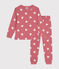 Children's heart print cotton pyjamas ROSEWOOD pink/MARSHMALLOW