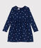 Children's sleeveless floral cotton dress MEDIEVAL blue/MULTICO white