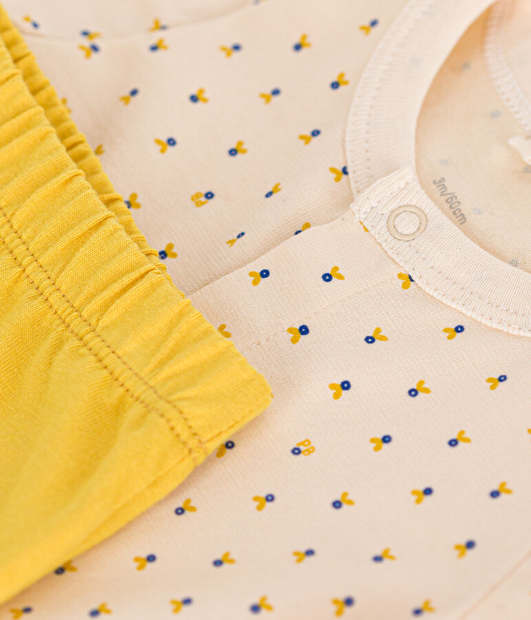 Babies' Lightweight Jersey Outfit - 2-Piece Set Ecru/multicolor