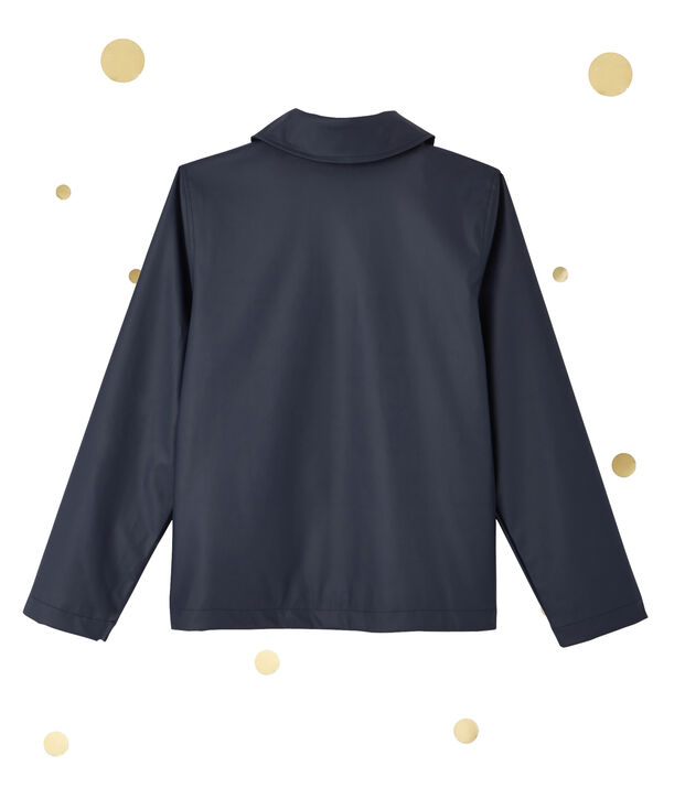 Women's suit style short raincoat. Petit bateau x Marie-Agn&egrave;s Gillot blue