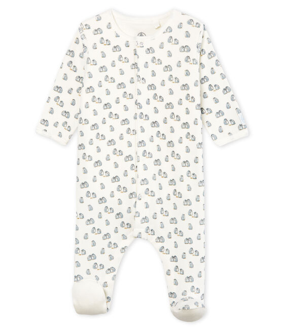 Baby Boys' Velour Bodyjama MARSHMALLOW white/MULTICO white