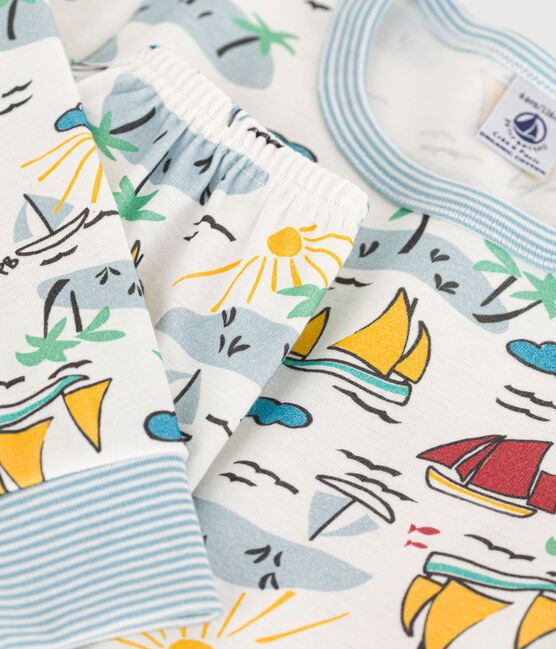 Children's Unisex Cotton Explorer Pyjamas MARSHMALLOW white/MULTICO white