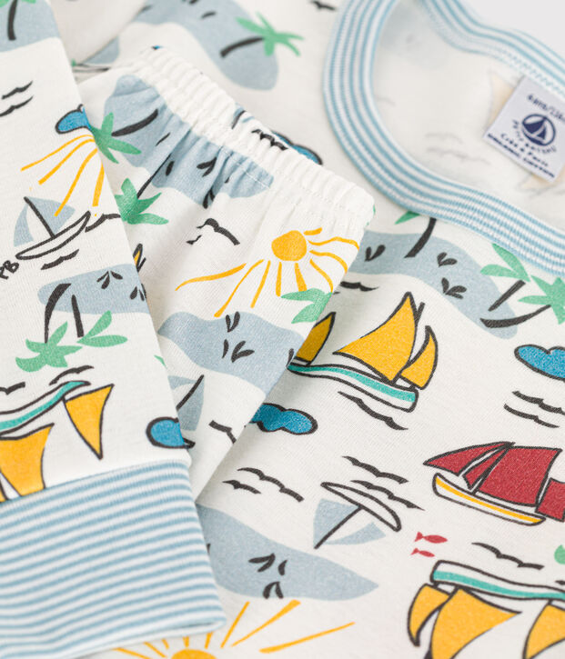 Children's Unisex Cotton Explorer Pyjamas white/multicolor