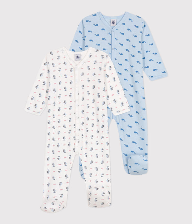 Babies' printed cotton pyjama suit - 2-Pack multicolor