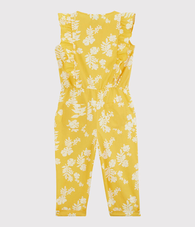 Girls' Printed Poplin Jumpsuit yellow/white