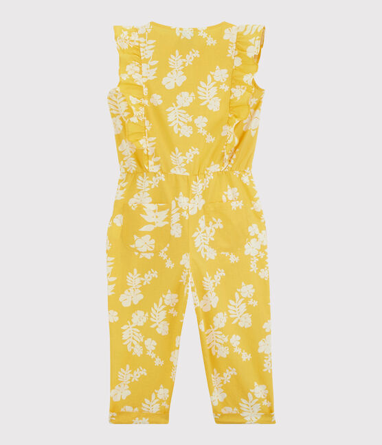 Girls' Printed Poplin Jumpsuit ORGE yellow/MARSHMALLOW white