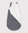 Babies' Pinstriped Velour TOG 2.5 Sleeping Bag SMOKING blue/MARSHMALLOW white