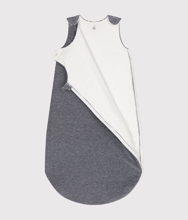 Babies' Pinstriped Velour TOG 2.5 Sleeping Bag blue/white