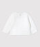 Babies' Organic Cotton Quilted Cardigan MARSHMALLOW white