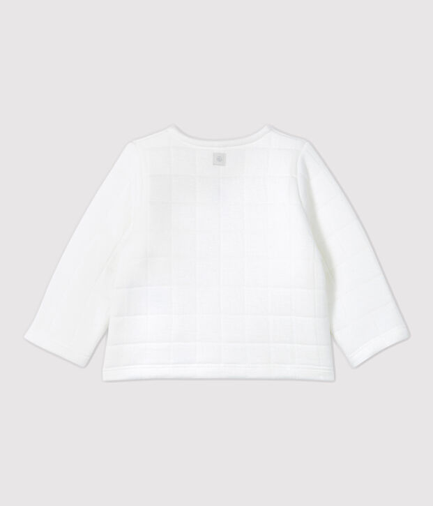 Babies' Organic Cotton Quilted Cardigan white