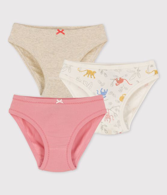 Girls' Monkey Themed Cotton Briefs - 3-Pack variante 1