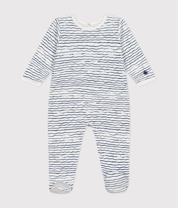 Dors bien en velours b&eacute;b&eacute; white/blue