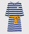 Women's Long-Sleeved Stripy Dress SURF blue/MARSHMALLOW white