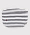 Babies' stripy cotton bag MARSHMALLOW white/SMOKING blue