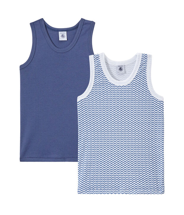 Set of 2 boys' tank tops white
