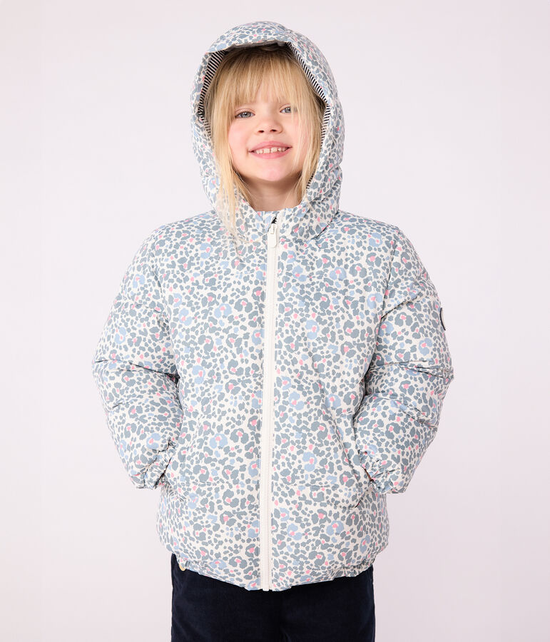 Children's printed puffer jacket Ecru/multicolor