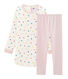 Girls' Long-Sleeved Double-Sided Jersey Nightdress with Heart Print