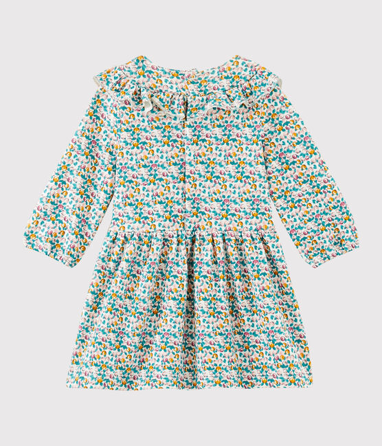 Baby girl's long-sleeved dress MARSHMALLOW white/MULTICO white