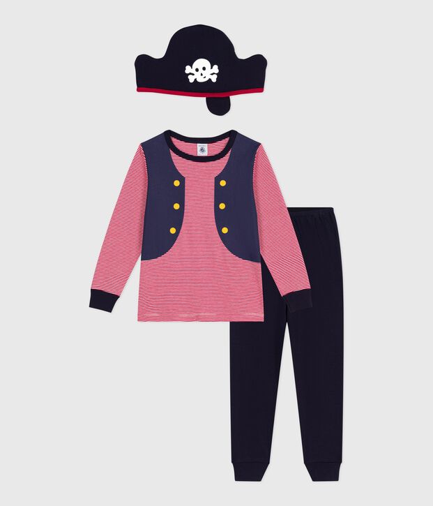 Children's cotton pirate costume pyjamas blue/multicolor