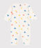 Babies' printed cotton footless pyjama suit MARSHMALLOW white/MULTICO white