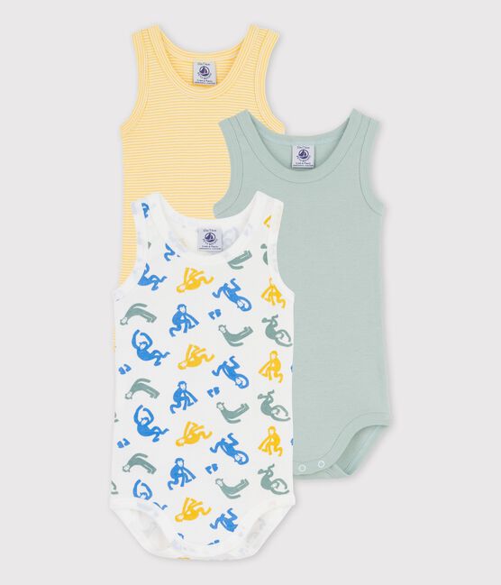 Glow-In-The-Dark Sleeveless Cotton Bodysuits - 3-Pack variante 1