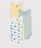 Glow-In-The-Dark Sleeveless Cotton Bodysuits - 3-Pack variante 1
