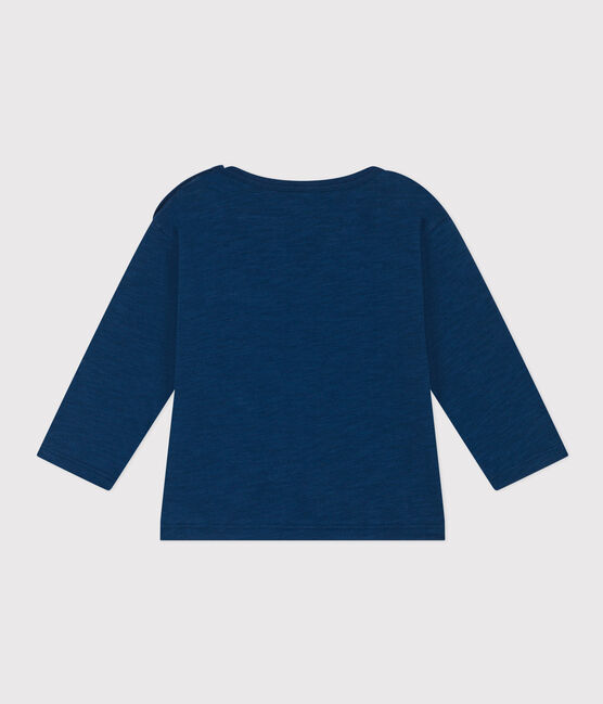 Babies' Long-Sleeved Slub Jersey T-Shirt INCOGNITO blue