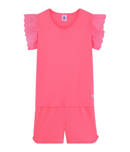 Girls' Ribbed Short Pyjamas CUPCAKE pink